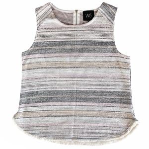 🎁 Anthropologie W5 striped sleeveless fringe top